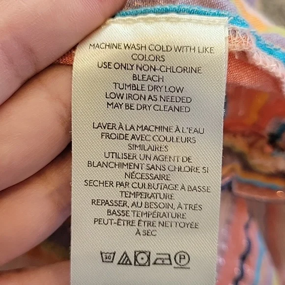 Pilcro Anthro Button Up Multi Striped Boyfriend Oversized Small Medium Festival - Picture 13 of 14